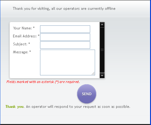offline message form